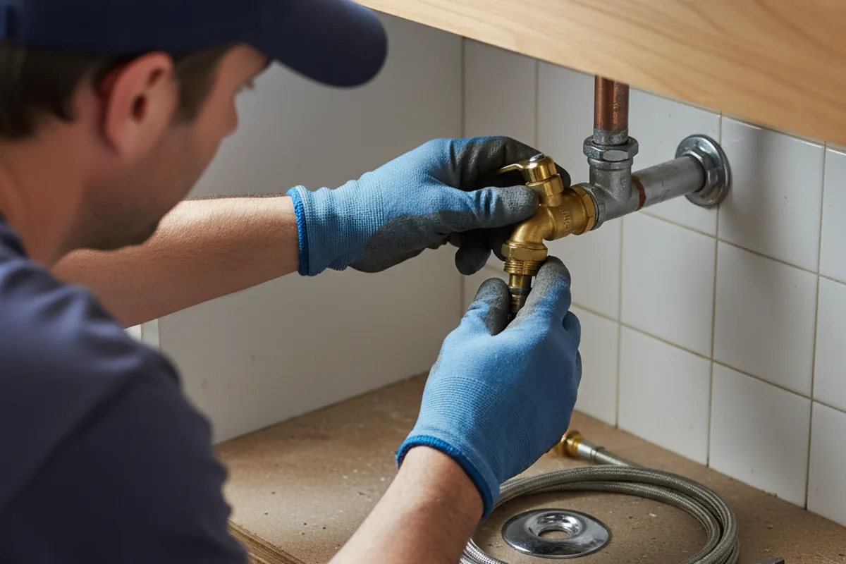 Shutoff valve and fitting work during Emergency Plumbing in Lee